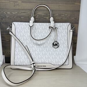 Michael Kors Jessie Bright White Large Tote Purse